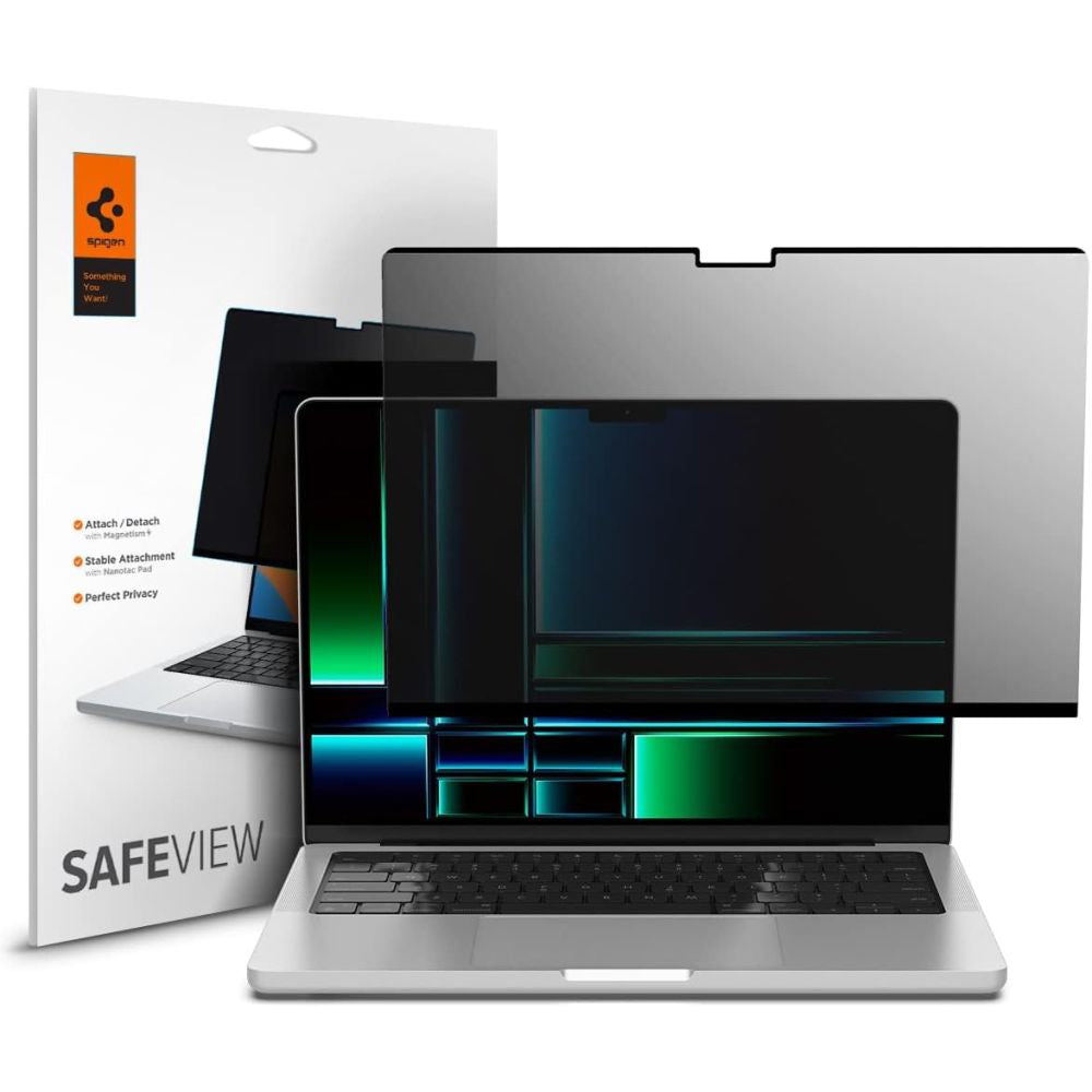 Ochranná fólia na obrazovku Privacy Spigen Safe View Magnetic pre Apple MacBook Pro 14 palcov (2026) / (2025) / (2024) / (2023) / (2022) / (2021), plast AFL06158