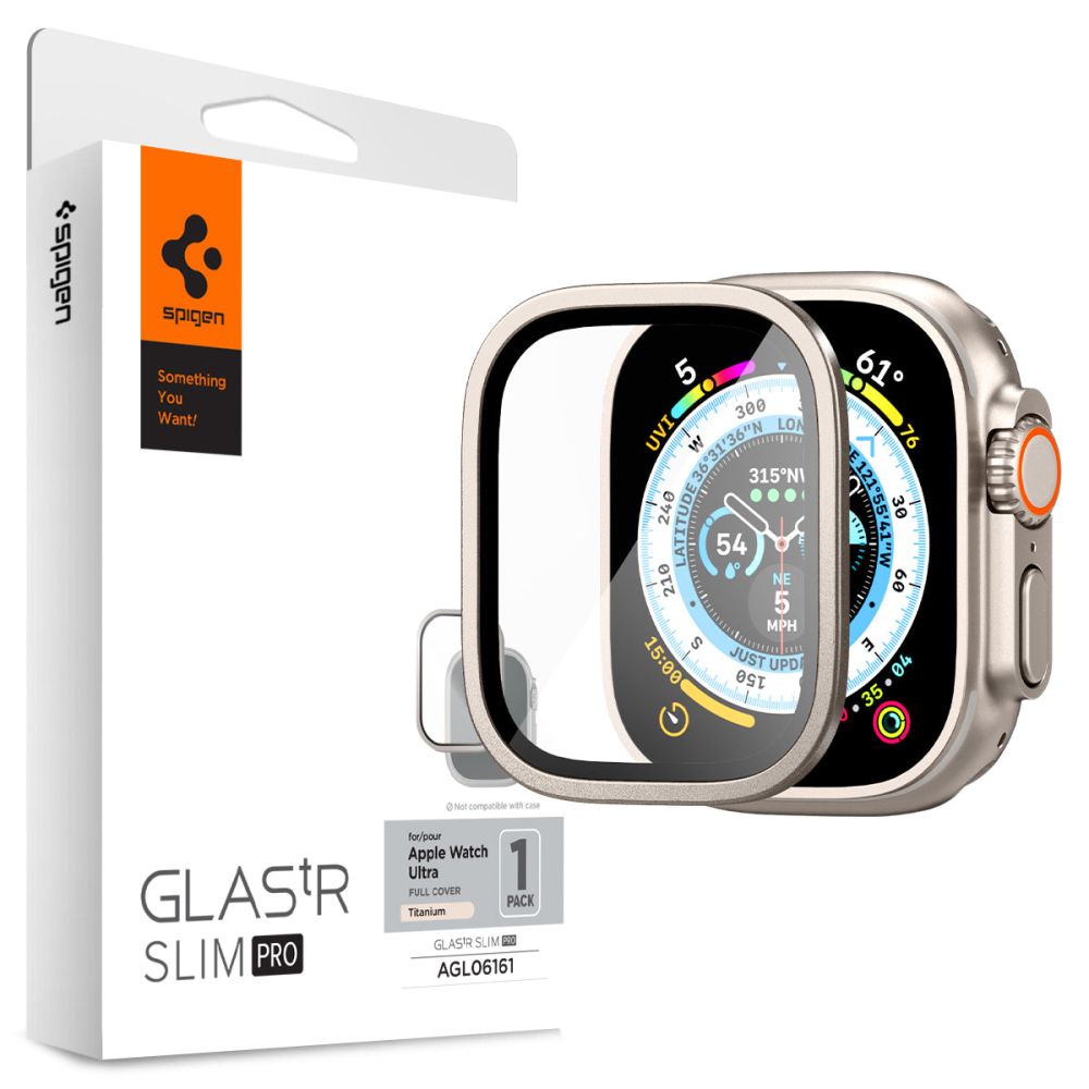 Ochranná fólia Spigen Glastr Slim Pro pre Apple Watch Ultra Series, Tvrdené sklo, Sivá AGL06161