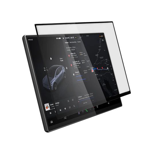 Ochranná fólia Spigen GlastR EZ FIT pre navigáciu Tesla Y 2026 Premium / Performance, tvrdené sklo AGL10820