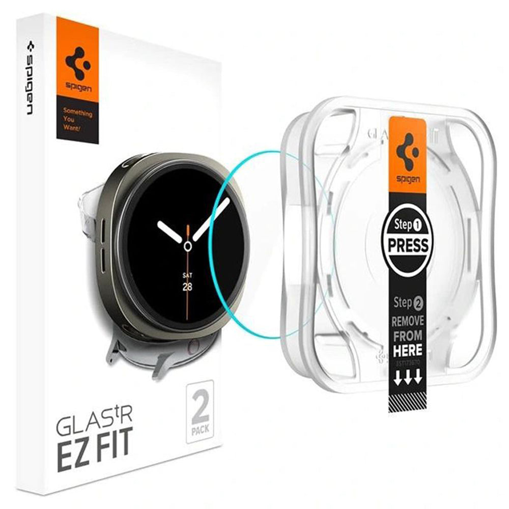 Ochranná fólia Spigen GlastR EZ FIT pre Samsung Galaxy Watch8 40mm, Sada 2 kusy, Tvrdené sklo AGL09876