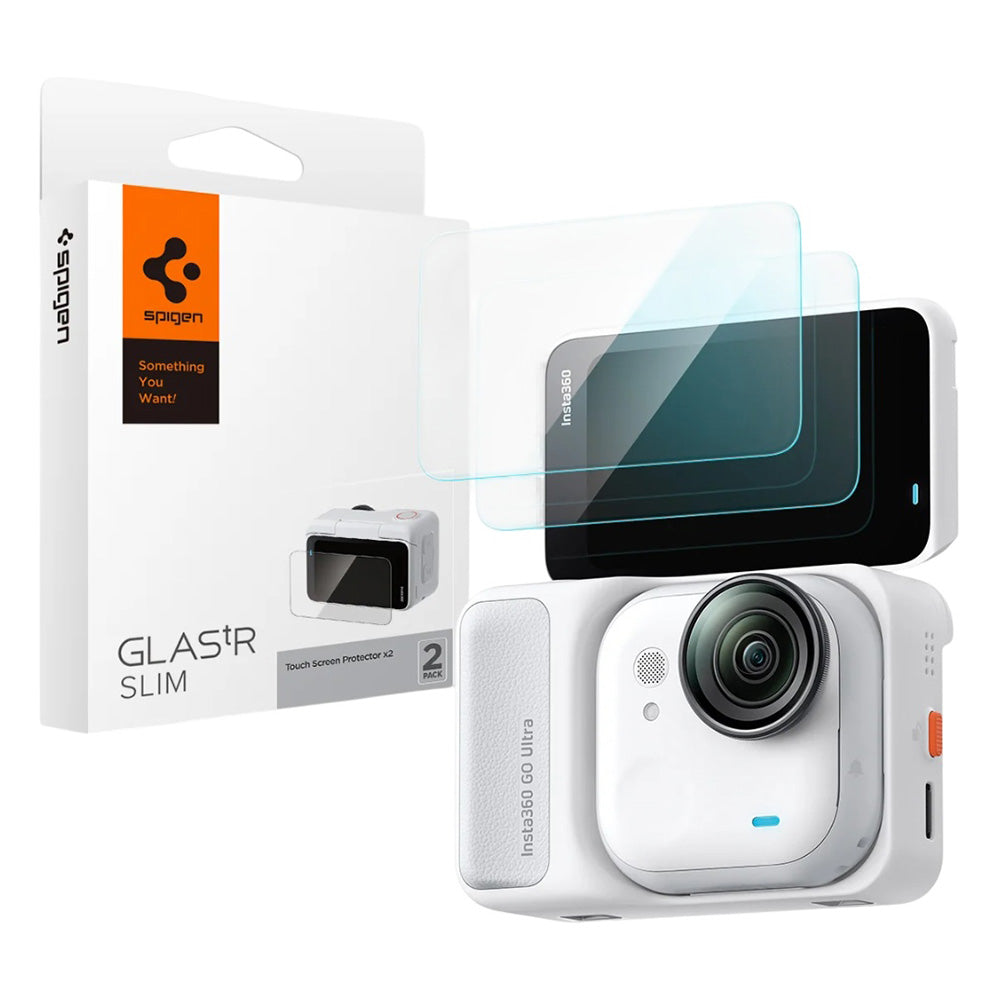 Ochranná fólia na displej Spigen GlastR Slim pre Insta360 Go Ultra, Tvrdené sklo, Sada 2 kusy AGL11171