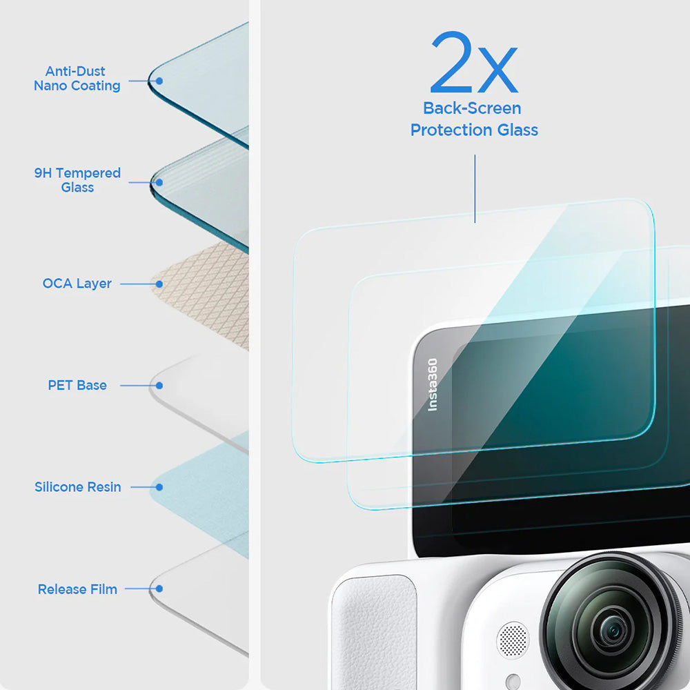 Ochranná fólia na displej Spigen GlastR Slim pre Insta360 Go Ultra, Tvrdené sklo, Sada 2 kusy AGL11171