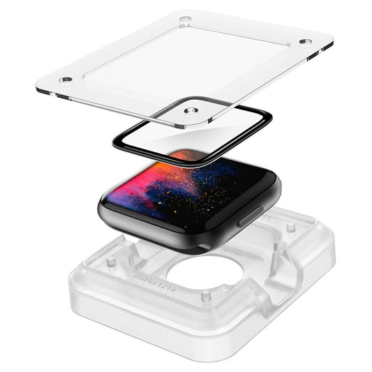 Ochranná fólia Spigen ProFlex EZ FIT pre Apple Watch 44mm Series, Sada 2 kusy, Flexibilné sklo, Čierna
