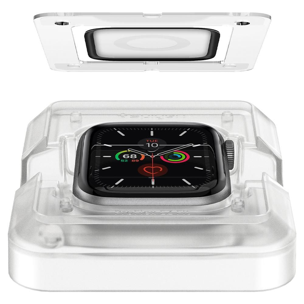 Ochranná fólia Spigen ProFlex EZ FIT pre Apple Watch 44mm Series, Sada 2 kusy, Flexibilné sklo, Čierna
