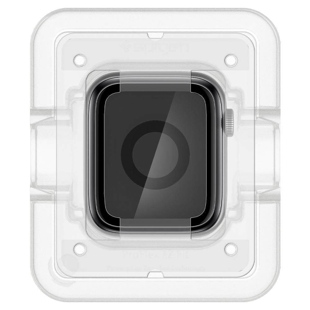 Ochranná fólia Spigen ProFlex EZ FIT pre Apple Watch 44mm Series, Sada 2 kusy, Flexibilné sklo, Čierna