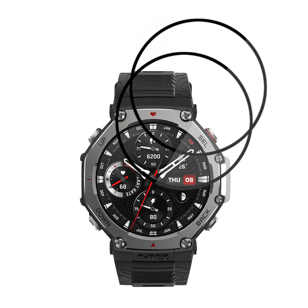 Ochranná fólia Techsuit Nano Flex pre Amazfit T-Rex 3, Sada 2 kusy, Plast, Čierna