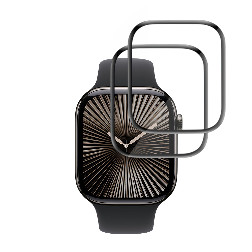 Ochranná fólia Techsuit Nano Flex pre Apple Watch Series 10 / 11 42mm, Sada 2 kusy, Plastová, Čierna