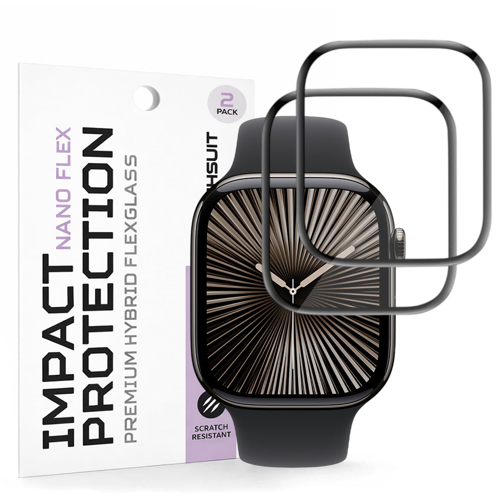 Ochranná fólia Techsuit Nano Flex pre Apple Watch Series 10 / 11 42mm, Sada 2 kusy, Plastová, Čierna