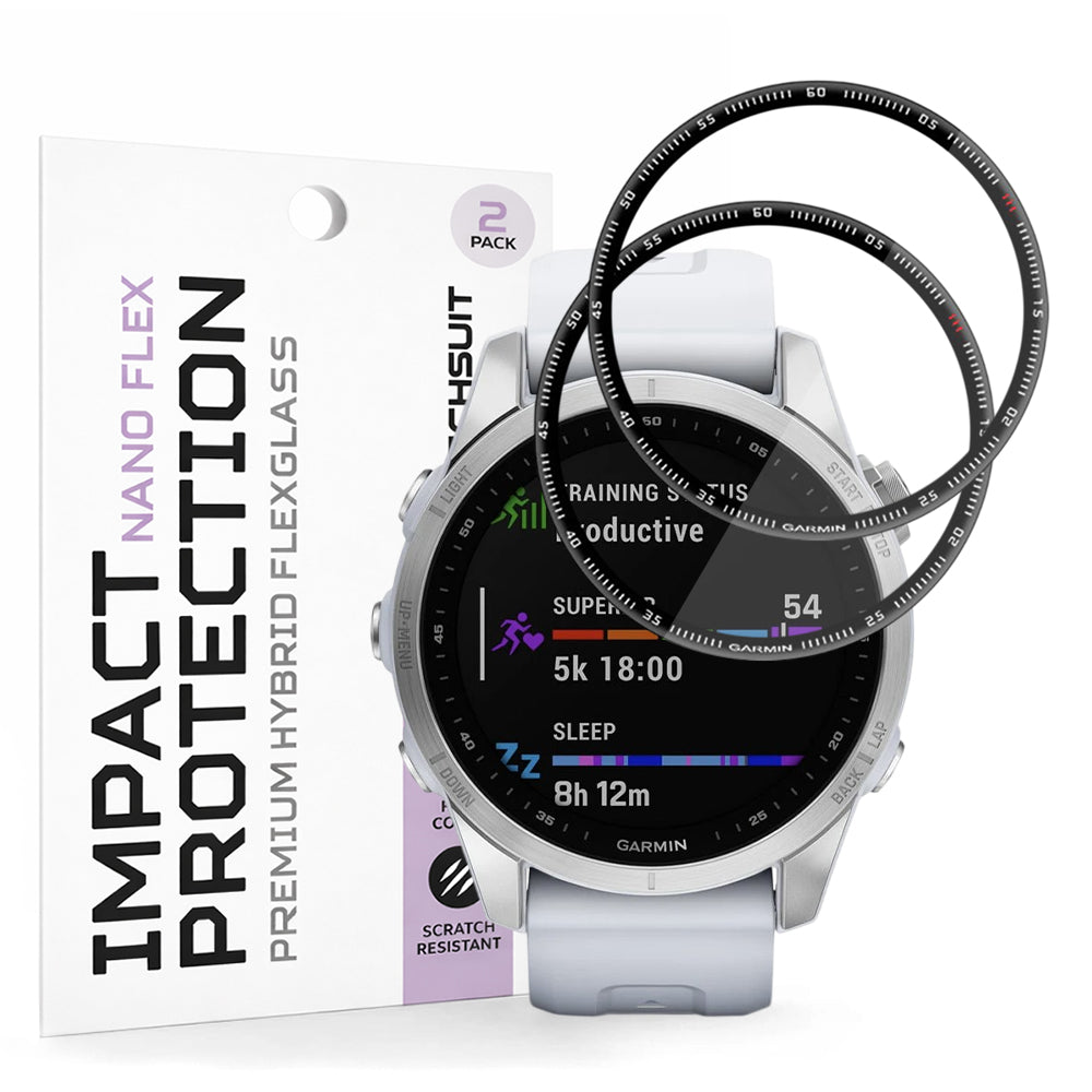 Ochranná fólia Techsuit Nano Flex pre Garmin Fenix 7S, Sada 2 kusy, Plast, Čierna