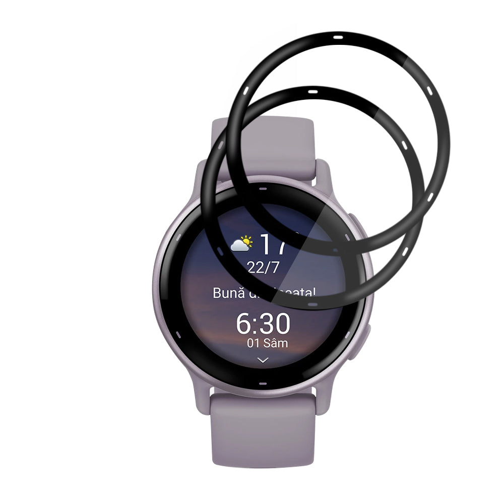 Fólia na ochranu Techsuit Nano Flex pre Garmin Vivoactive 5, Sada 2 kusy, Plast, Čierna