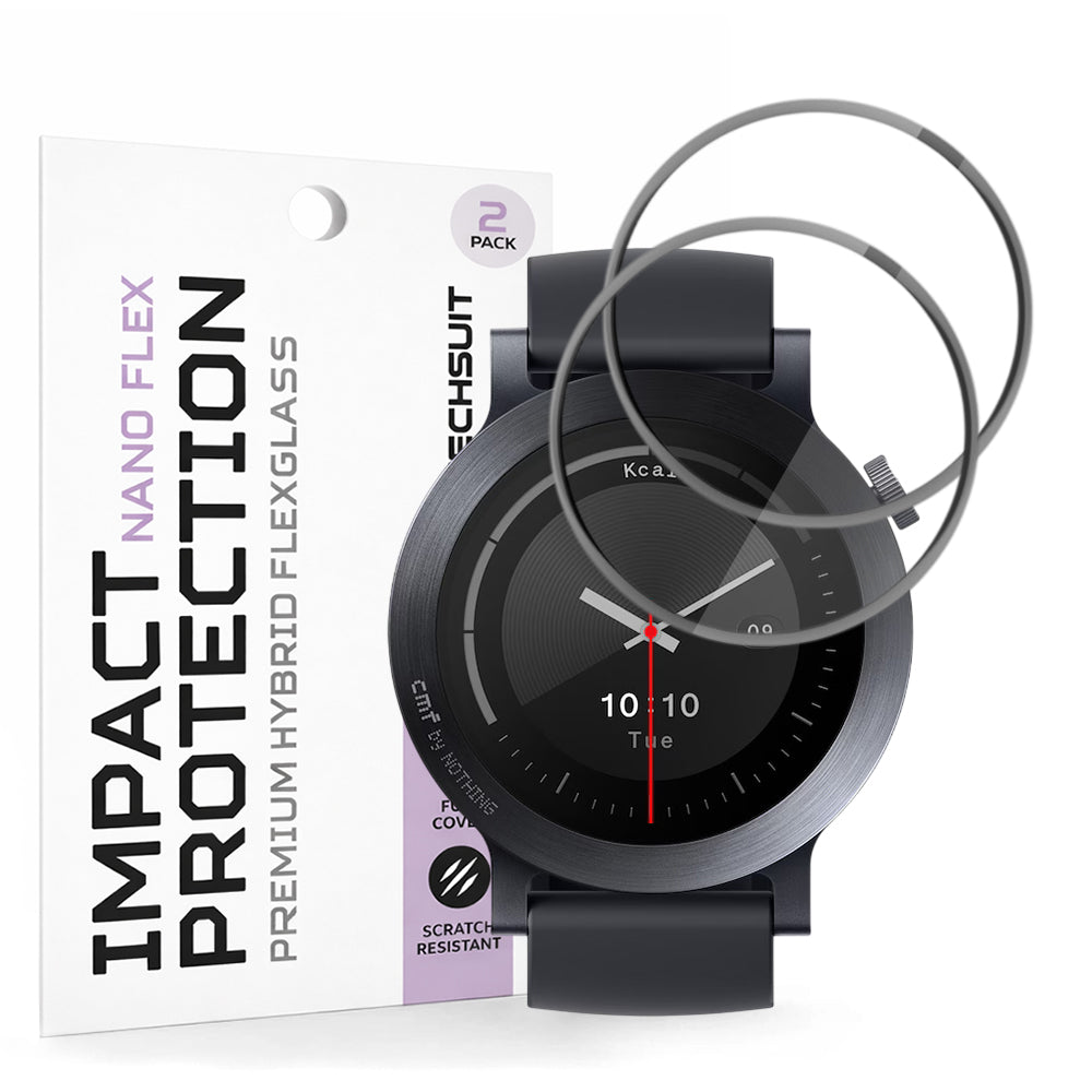 Fólia na ochranu Techsuit Nano Flex pre Nothing CMF Watch 3 Pro, Sada 2 kusy, Plast, Čierna