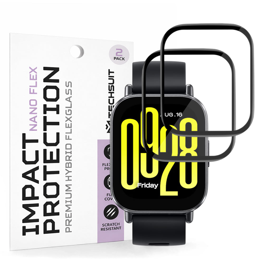 Ochranná fólia Techsuit Nano Flex pre Xiaomi Redmi Watch 5 Active, Sada 2 kusy, Plast, Čierna