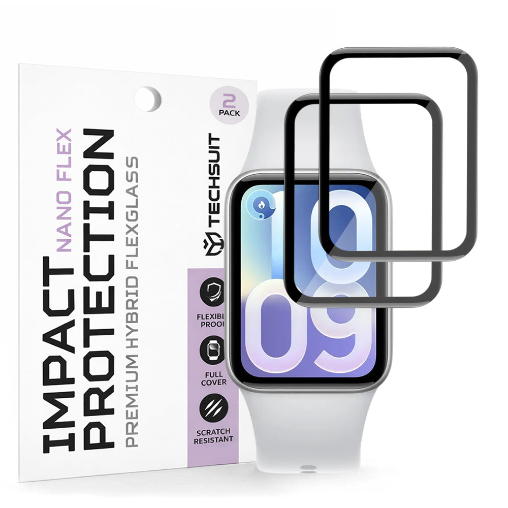 Ochranná fólia Techsuit Nano Flex pre Xiaomi Smart Band 10 Pro, Sada 2 kusy, Plast, Čierna