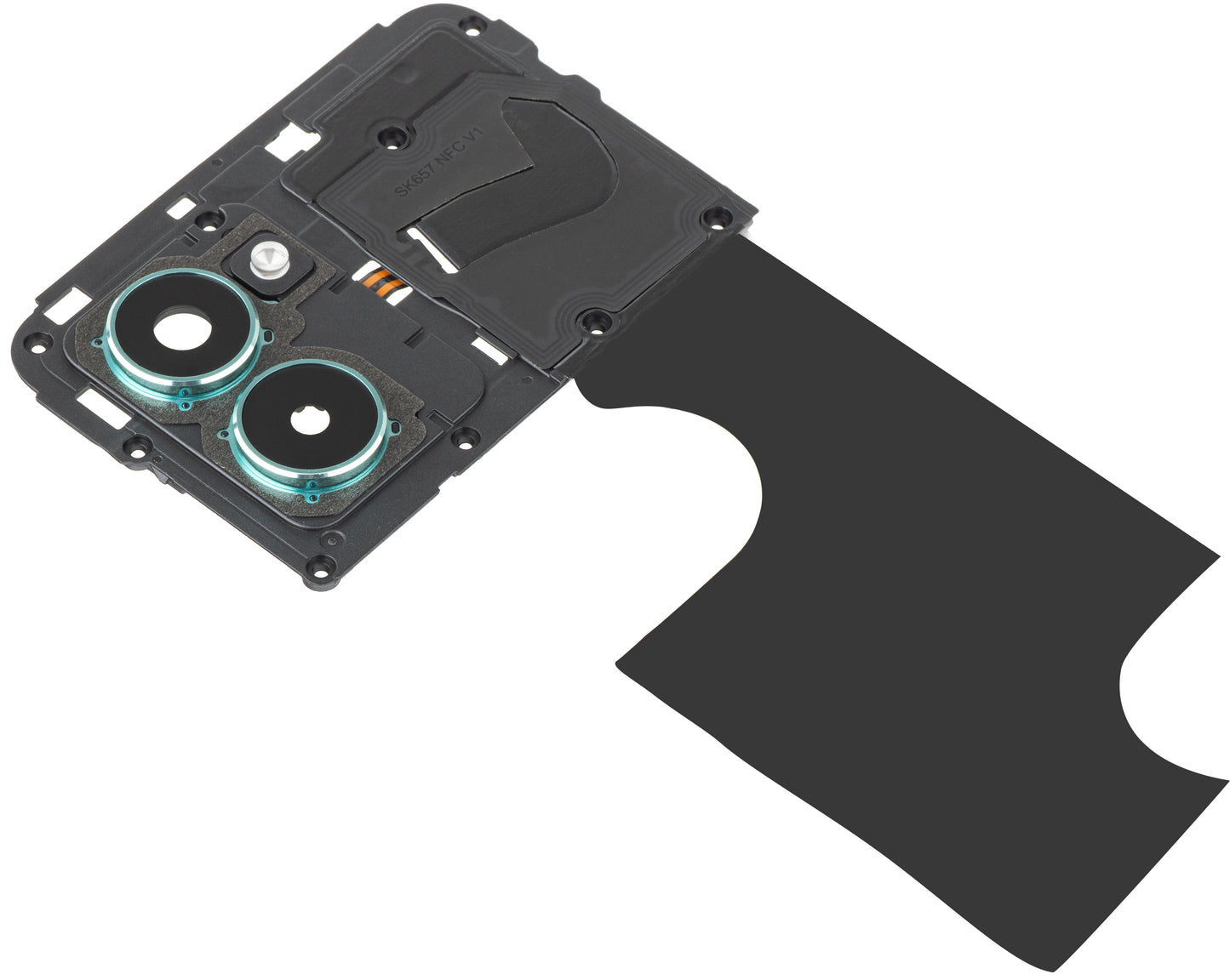 Zadné sklo fotoaparátu - Blesk - Vnútorný rám - NFC anténa HMD Pulse Pro, s rámom, Zelená (Glacier Green), Service Pack 286954437