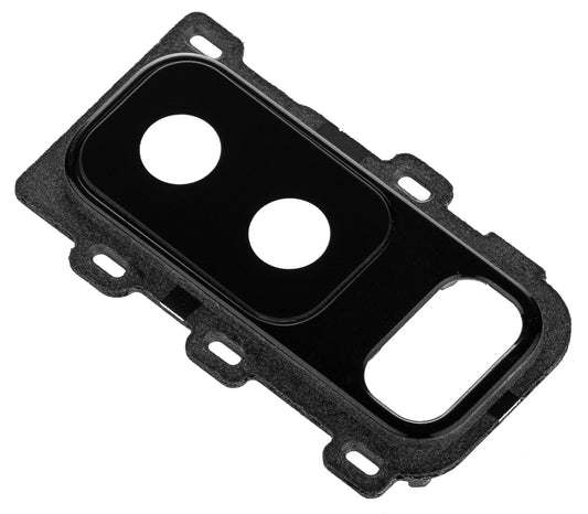 Sklo na zadný fotoaparát Samsung Galaxy A6 Plus (2018) A605, s rámom, čierne