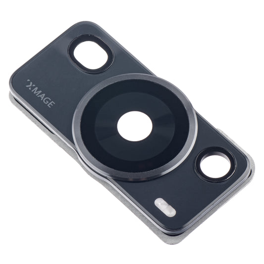 Sklo na zadný fotoaparát Huawei P60 Pro, širokouhlé + ultraširokouhlé + teleobjektív + blesk, s rámčekom, čierne