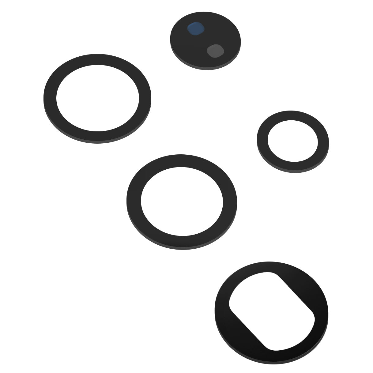 Zadné sklo fotoaparátu Samsung Galaxy S23 Ultra S918, Laser + Telephoto + Telephoto Periscope + UltraWide + Wide, Čierna