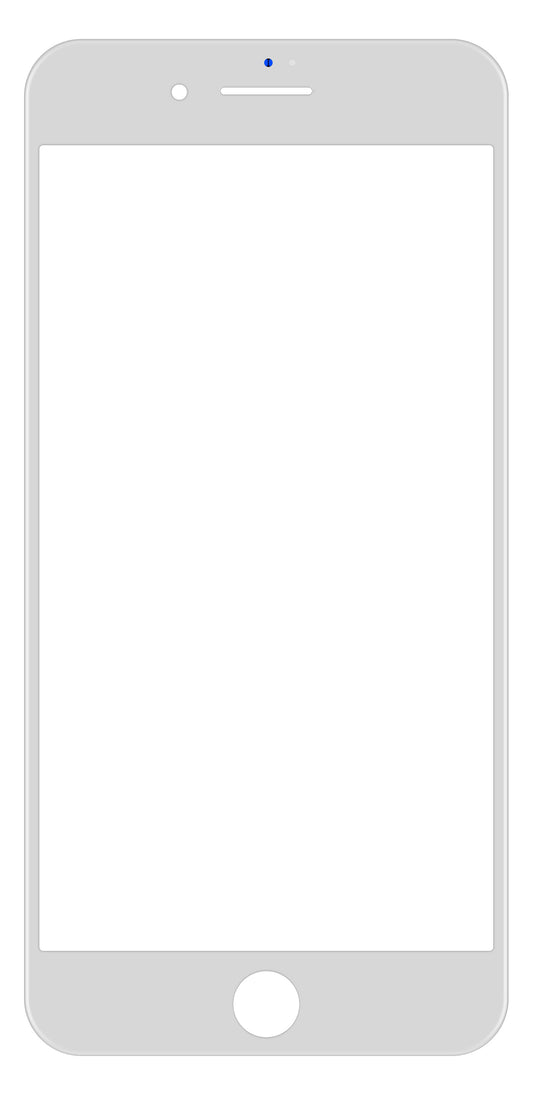 Sklo na displej Apple iPhone 8 Plus s rámom a lepidlom OCA, biele