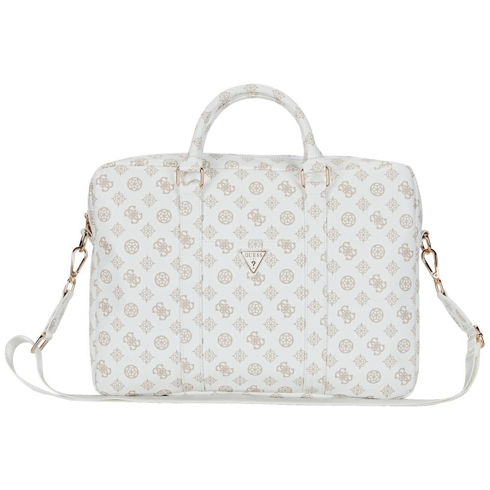 Taška Guess Peony Triangle Logo pre Laptop 16inch, Biela