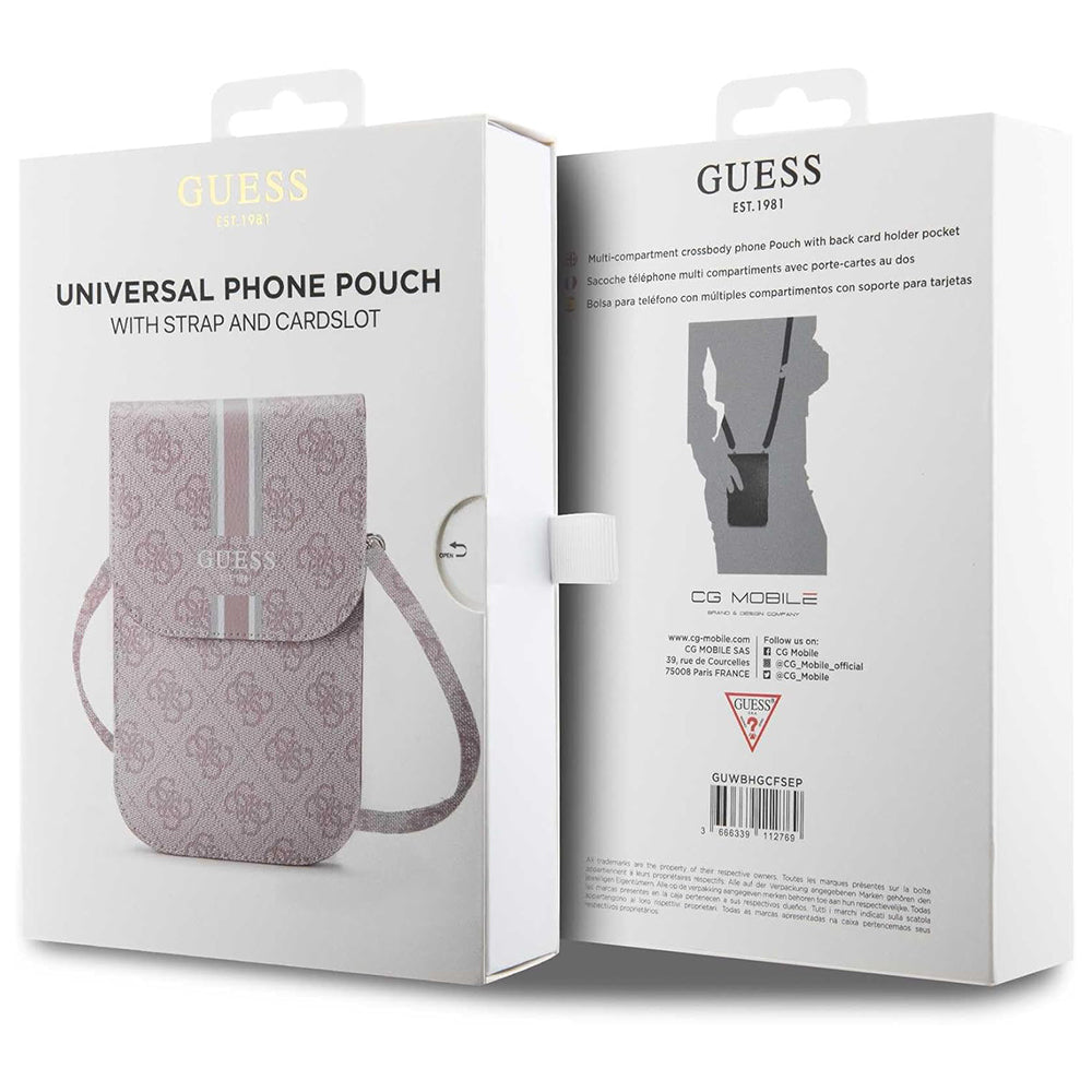 Univerzálna taška na telefón, Guess, 4G Stripes, Ružová