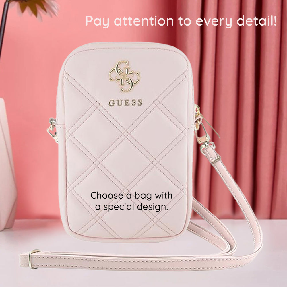 Univerzálna taška na telefón, Guess, Quilted 4G, Ružová