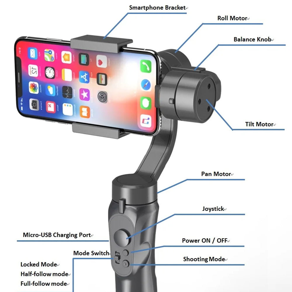 Gimbal Stabilizátor Techsuit H4, Čierny