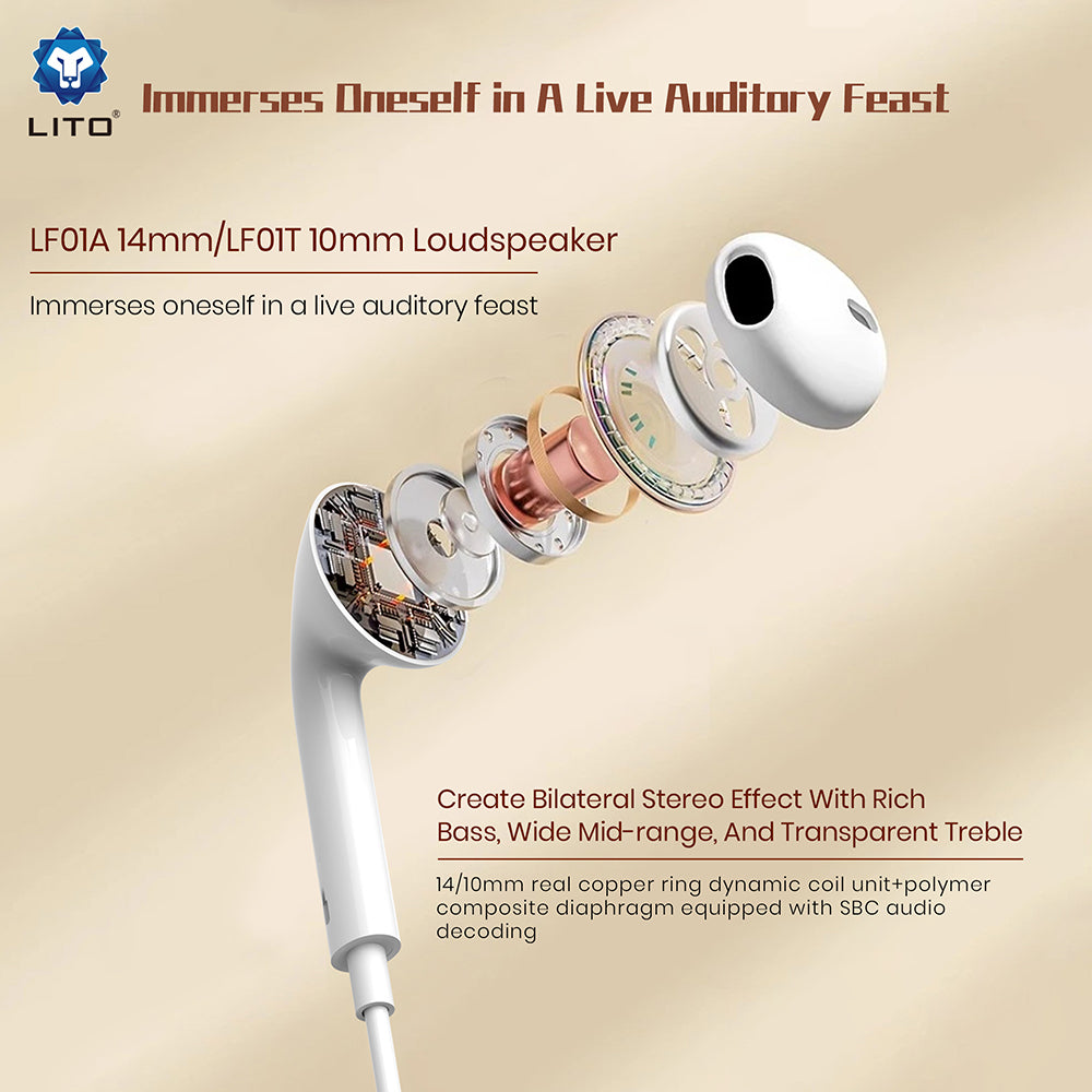 Handsfree 3.5mm Lito LF01A, Biela