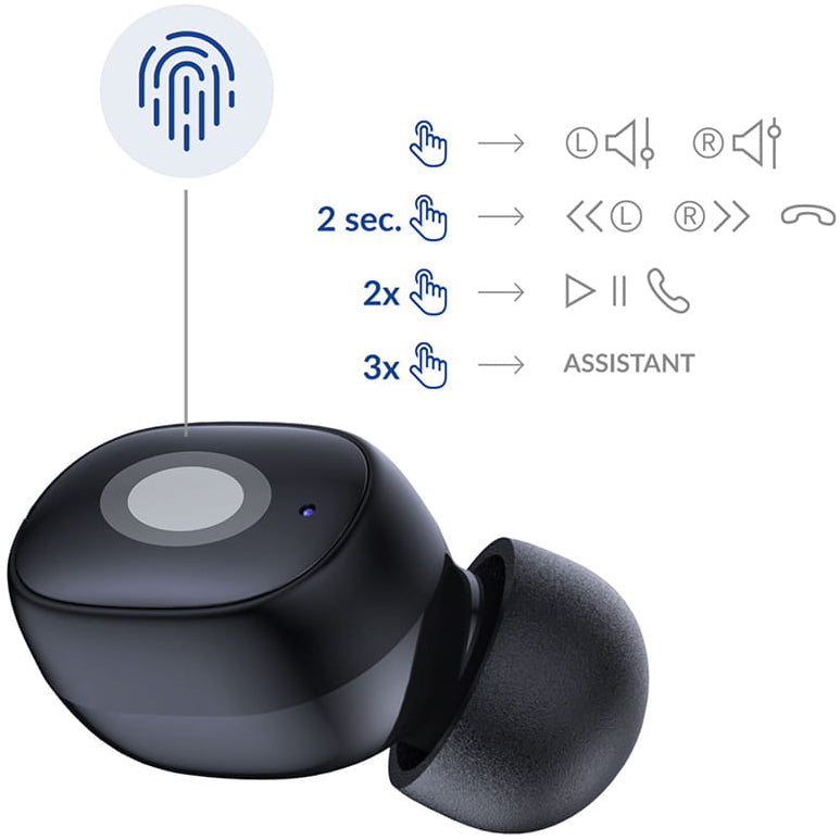 Handsfree Bluetooth 3MK FlowBuds, TWS, Čierna