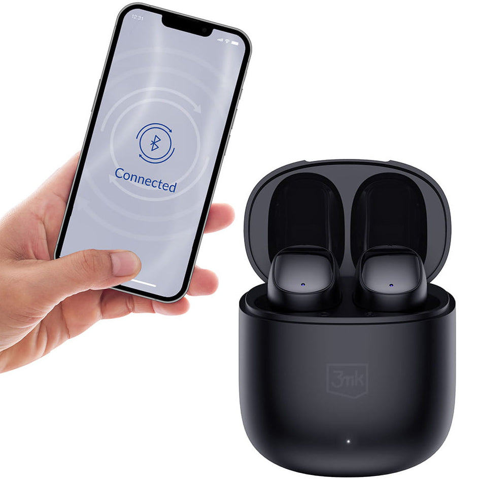 Handsfree Bluetooth 3MK FlowBuds, TWS, Čierna