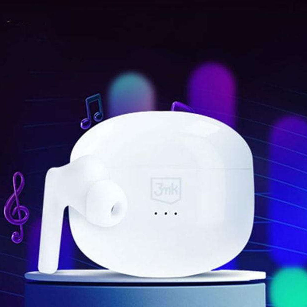 Handsfree Bluetooth 3MK LIFEPODS, TWS, ANC, Biela