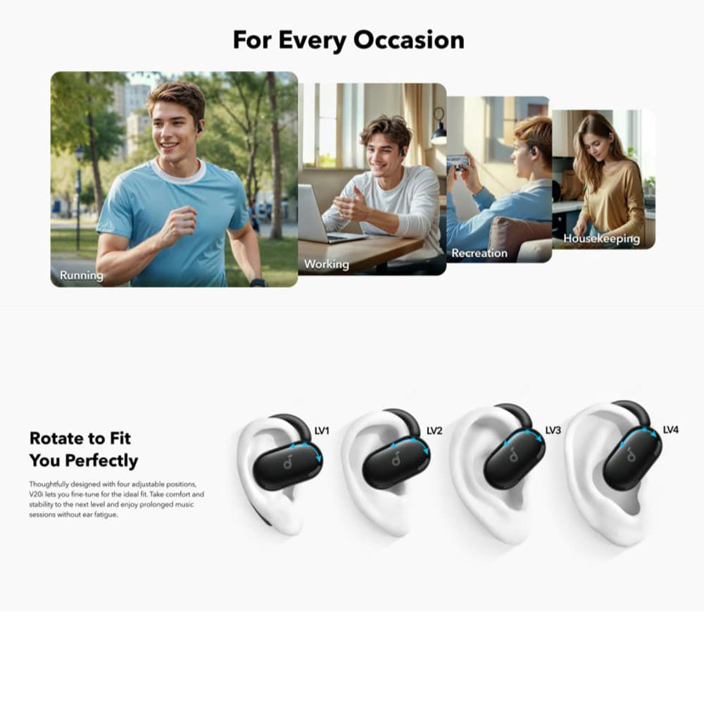 Handsfree Bluetooth Anker SoundCore V20i, TWS, Biela A3876G21