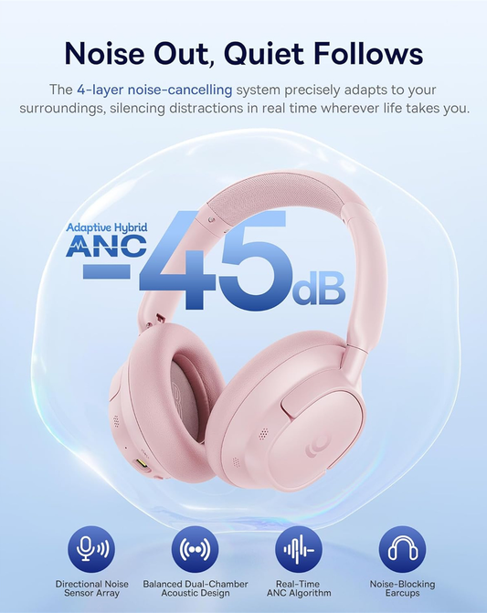 Handsfree Bluetooth Baseus Bass BH1 NC, MultiPoint, A2DP, ANC, Ružová A0203704