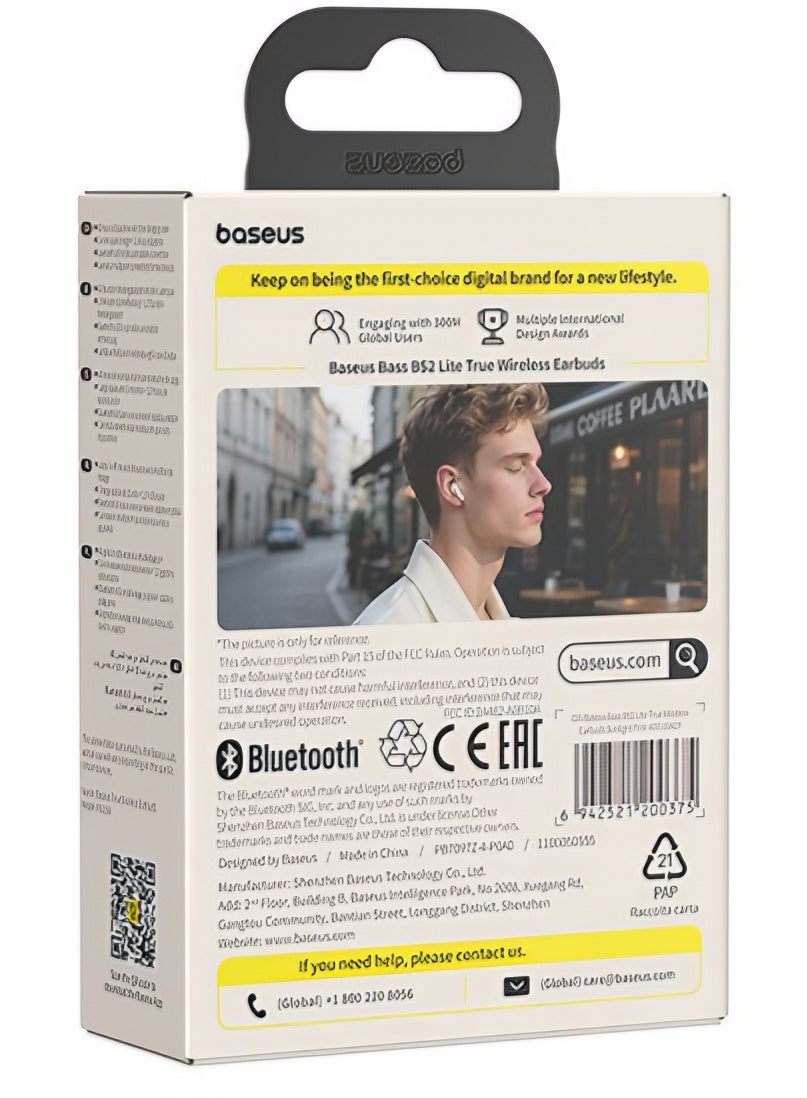 Handsfree Bluetooth Baseus Bowie Bass BS2 Lite, TWS, Ružová A0010A07