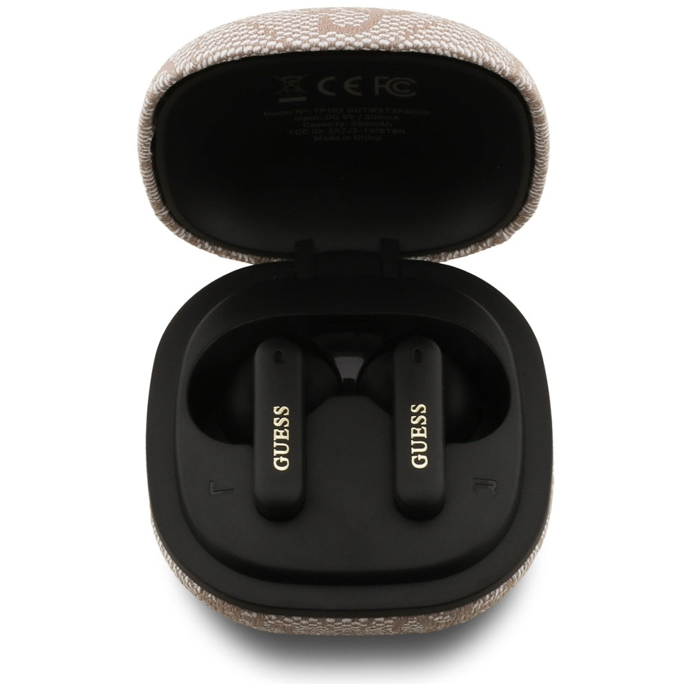 Handsfree Bluetooth Guess 4G Classic Metal Logo, TWS, Ružová