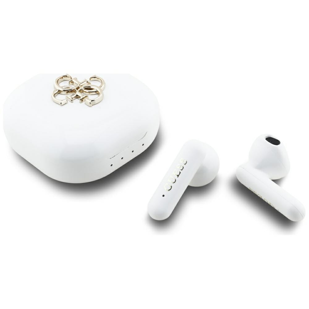 Handsfree Bluetooth Guess 4G Metal Logo, TWS, Biely