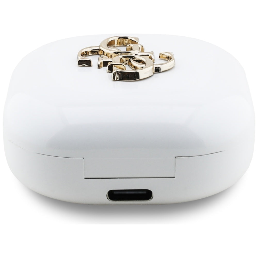 Handsfree Bluetooth Guess 4G Metal Logo, TWS, Biely