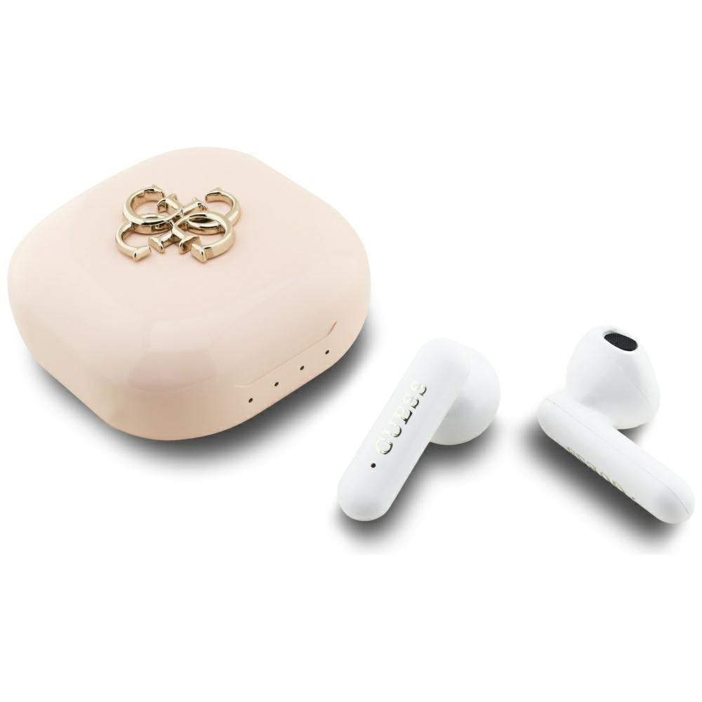 Handsfree Bluetooth Guess 4G Metal Logo, TWS, Ružová
