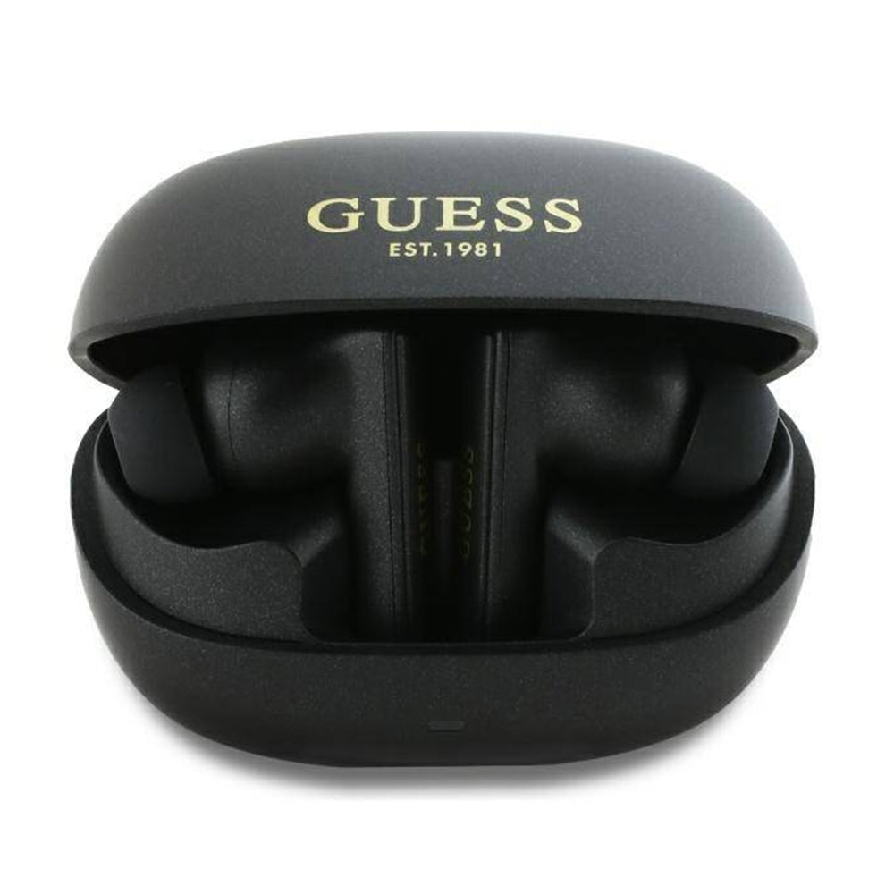 Handsfree Bluetooth Guess Capsule Printed Logo, TWS, ANC, Čierna