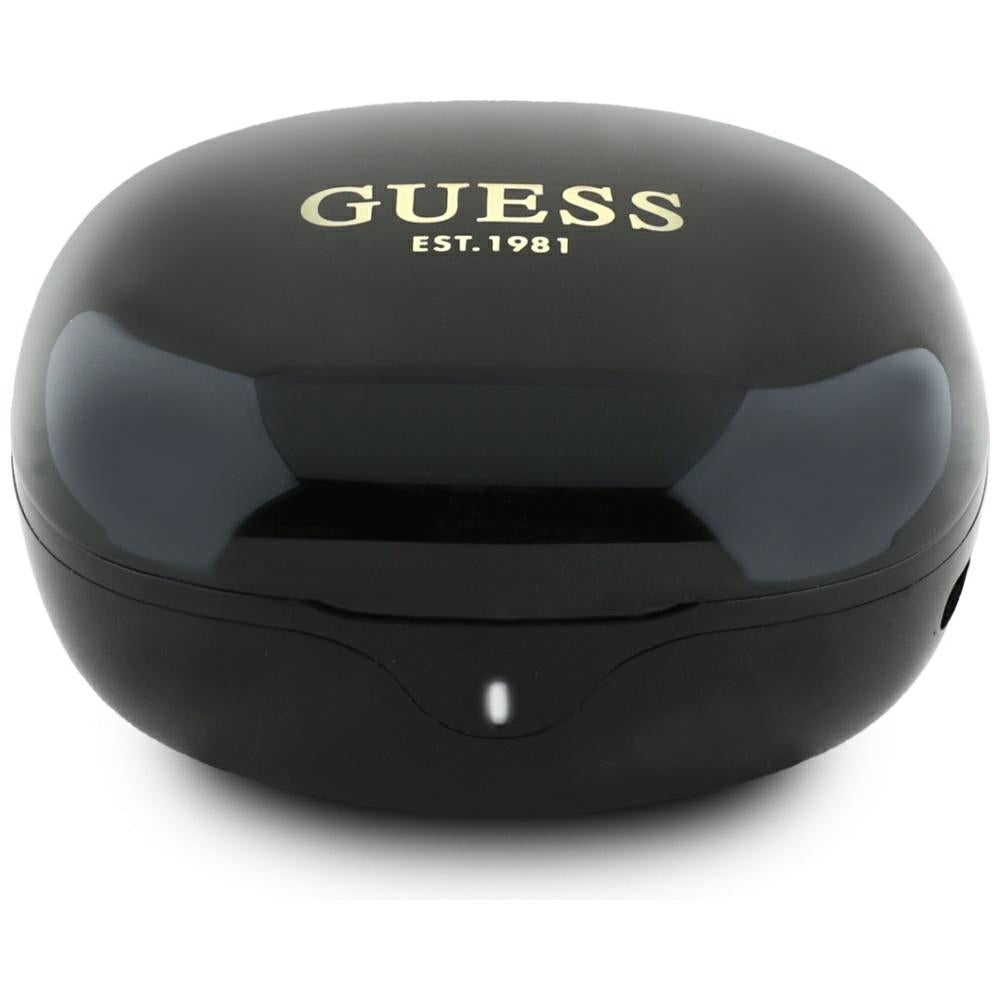 Handsfree Bluetooth Guess Flat Classic Logo Electroplated, TWS, Čierna