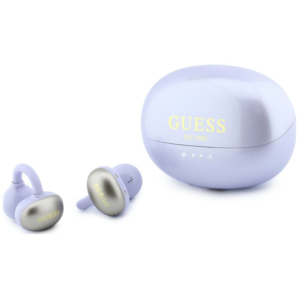 Handsfree Bluetooth Guess Metalický povrch s elektrolytickými časťami Classic, TWS, fialová