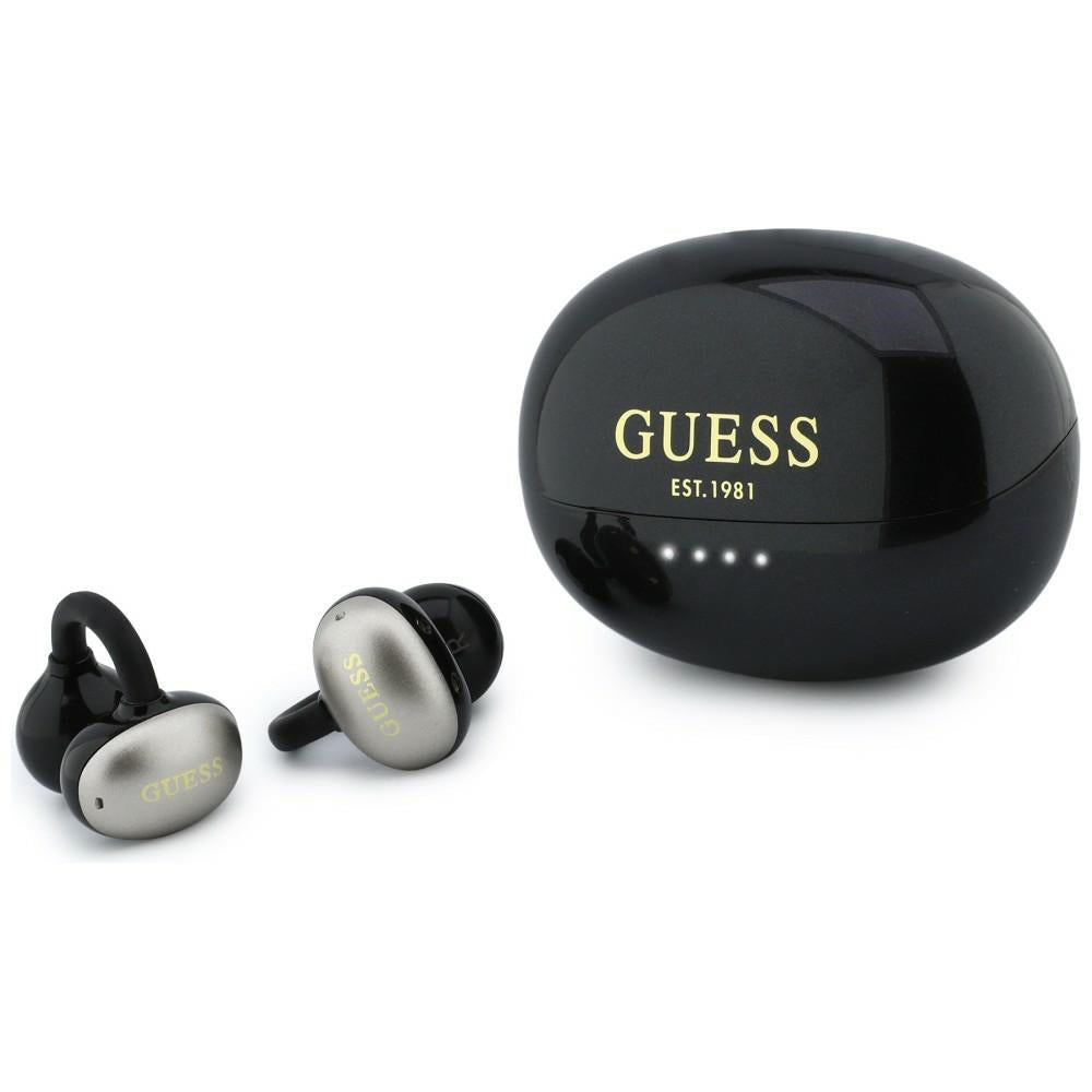 Handsfree Bluetooth Guess Metalický povrch s elektrolytickými časťami Classic, TWS, čierna