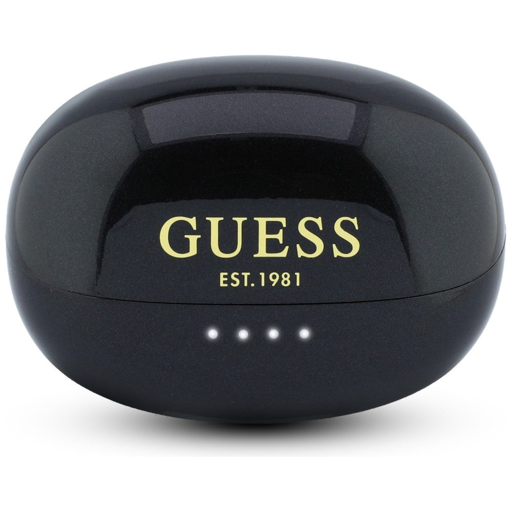 Handsfree Bluetooth Guess Metalický povrch s elektrolytickými časťami Classic, TWS, čierna