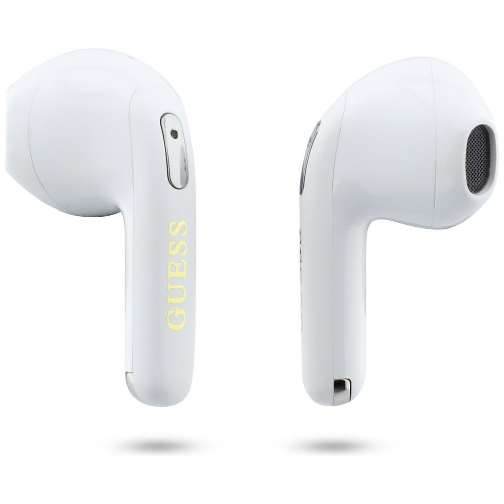Handsfree Bluetooth Guess Script Print, TWS, Biely