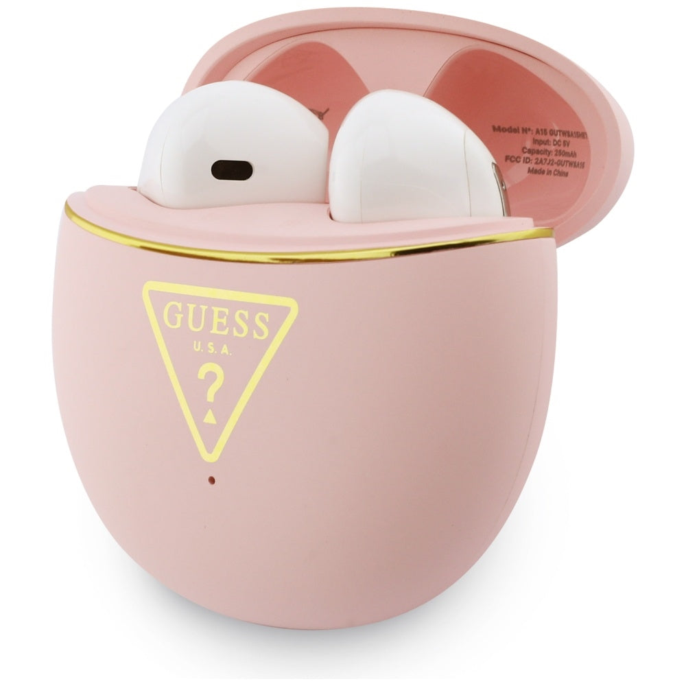 Handsfree Bluetooth Guess Script Print, TWS, Ružové