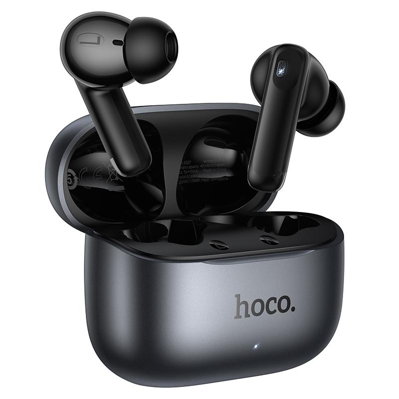 Handsfree Bluetooth HOCO EQ27 AI Preklad, TWS, ANC, Sivá