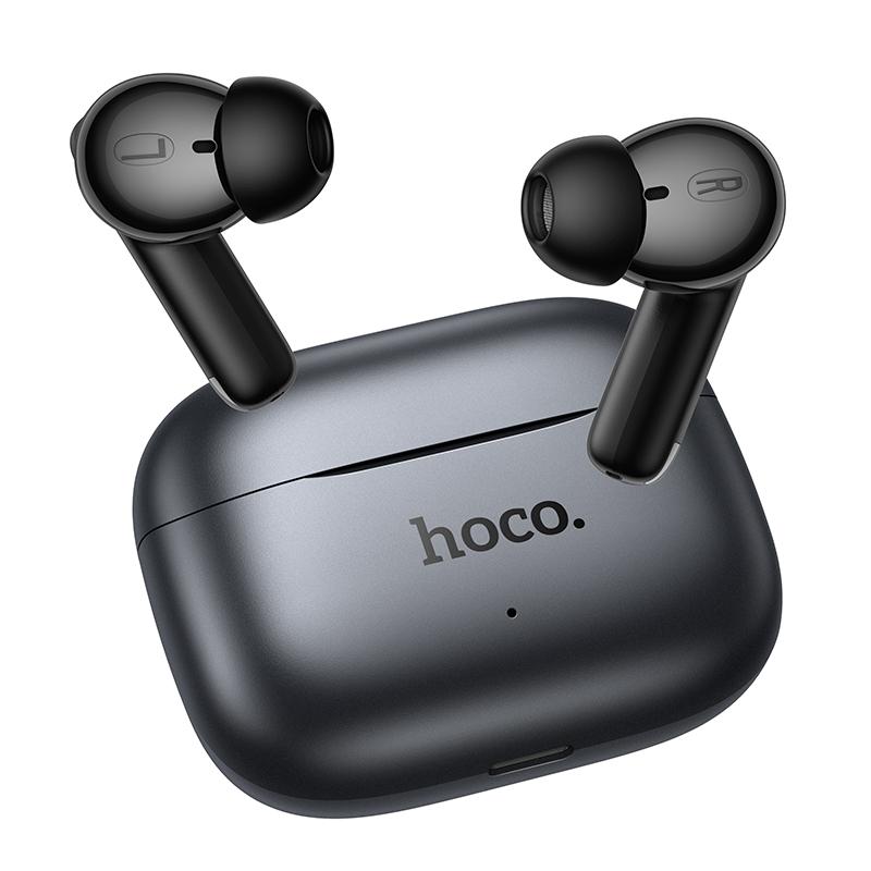 Handsfree Bluetooth HOCO EQ27 AI Preklad, TWS, ANC, Sivá