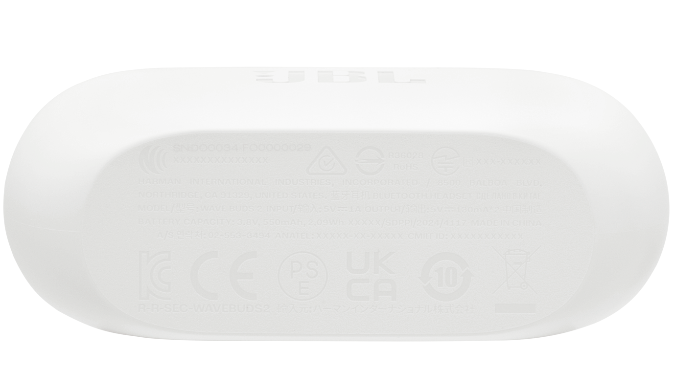 Handsfree Bluetooth JBL Wave Buds 2, TWS, ANC, MultiPoint, Biely JBLWBUDS2WHT
