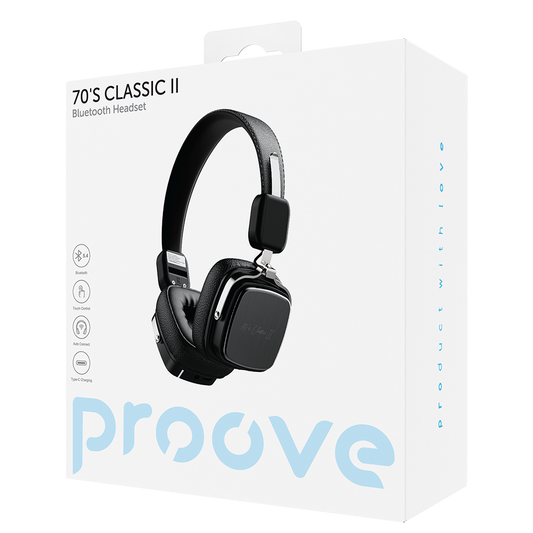 Handsfree Bluetooth Proove 70's Classic II, A2DP, Čierna