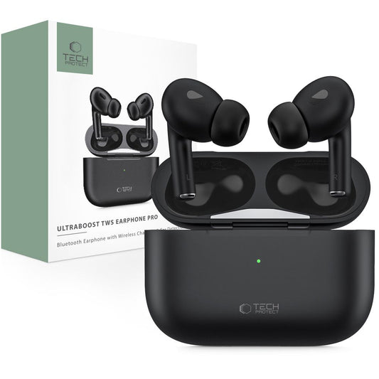 Handsfree Bluetooth Tech-Protect Ultraboost Pro, TWS, čierna