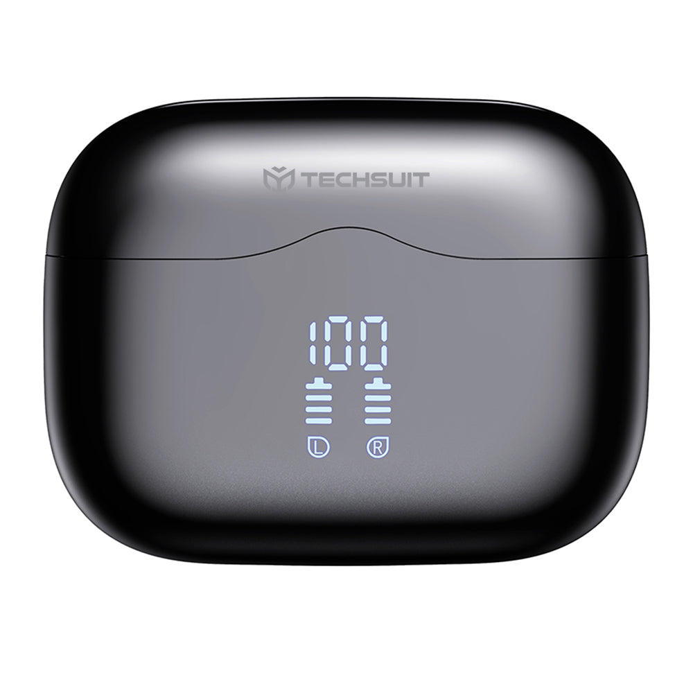 Handsfree Bluetooth Techsuit CW2 VelarX One, TWS, ANC, Čierna
